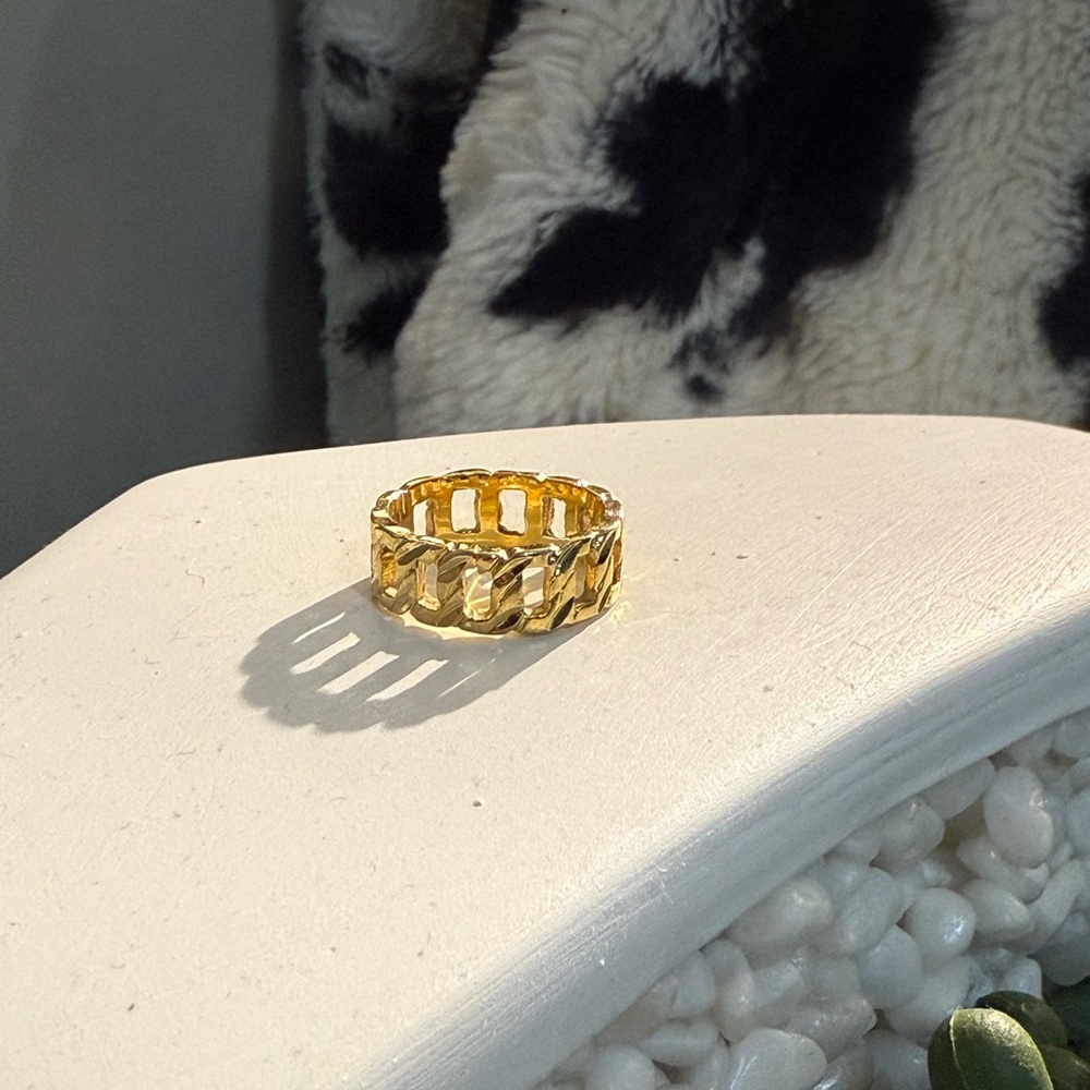 Gold Plated Chain Link Women's Ring